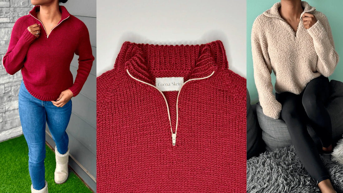 knit zipper on sweater