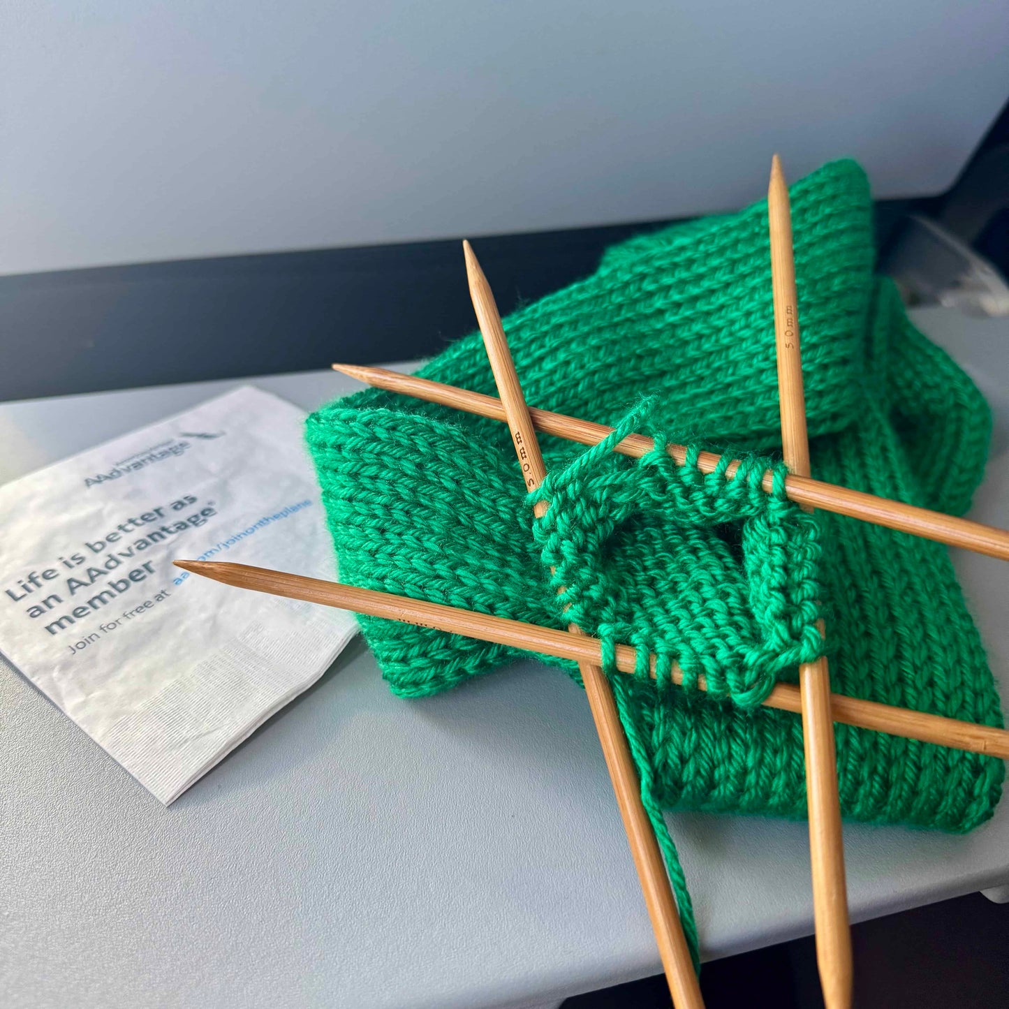 Scrunchie knitting in progress